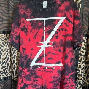 Gildan Black and Red Tie-Dye T-Shirt